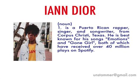 how to pronounce iann dior|Iann Dior .